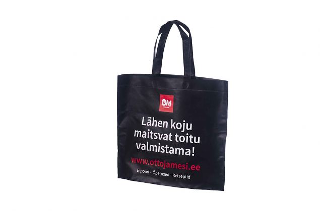 Veldesignede og praktiske sort non woven poser. Gratis transport til Danmark. 