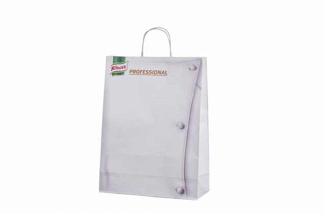 exklusiv papperskasse med handtag och personlig logotyp 