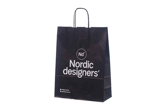 black kraft paper bag with print 