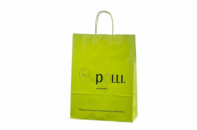 light green kraft paper bags with print 