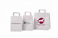 white paper bag with print | Galleri-White Paper Bags with Flat Handles white paper bag with perso