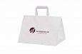 white paper bags with personal print | Galleri-White Paper Bags with Flat Handles white paper bags