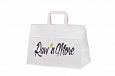 white kraft paper bag with print | Galleri-White Paper Bags with Flat Handles durable white paper 