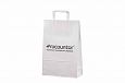 white paper bag with print | Galleri-White Paper Bags with Flat Handles durable white kraft paper 