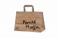 durable brown paper bag with print | Galleri-Brown Paper Bags with Flat Handles eco friendly brown