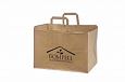 durable brown paper bag with print | Galleri-Brown Paper Bags with Flat Handles eco friendly brown