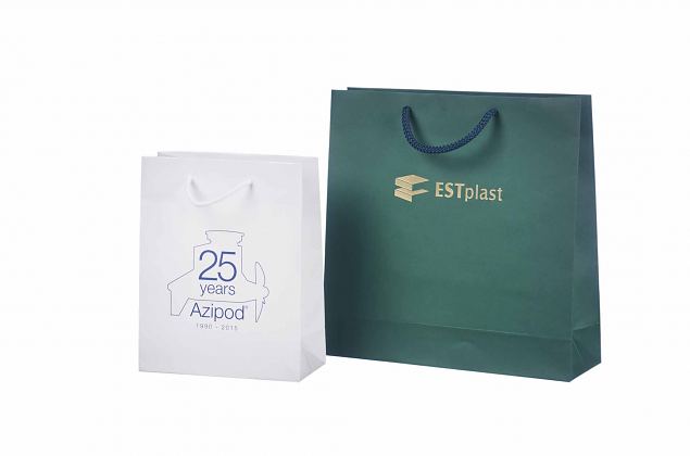 handmade laminated paper bag with personal logo print 