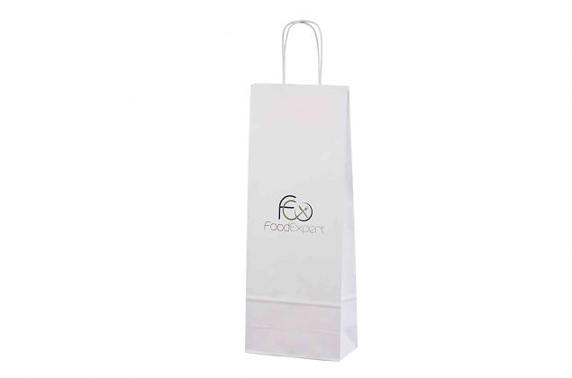 kraft paper bag for 1 bottle with print 