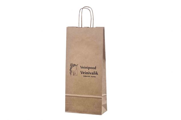 kraft paper bag for 1 bottle with logo 