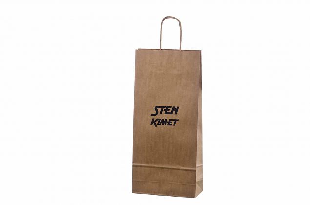 durable kraft paper bag for 1 bottle with logo 