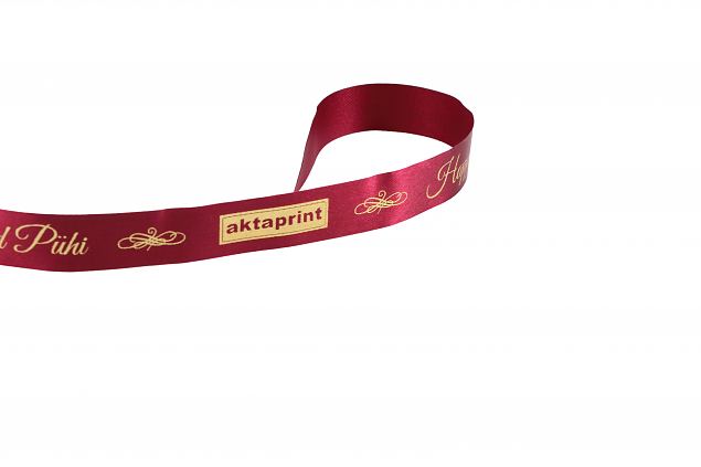 luxury satin ribbon with logo print 