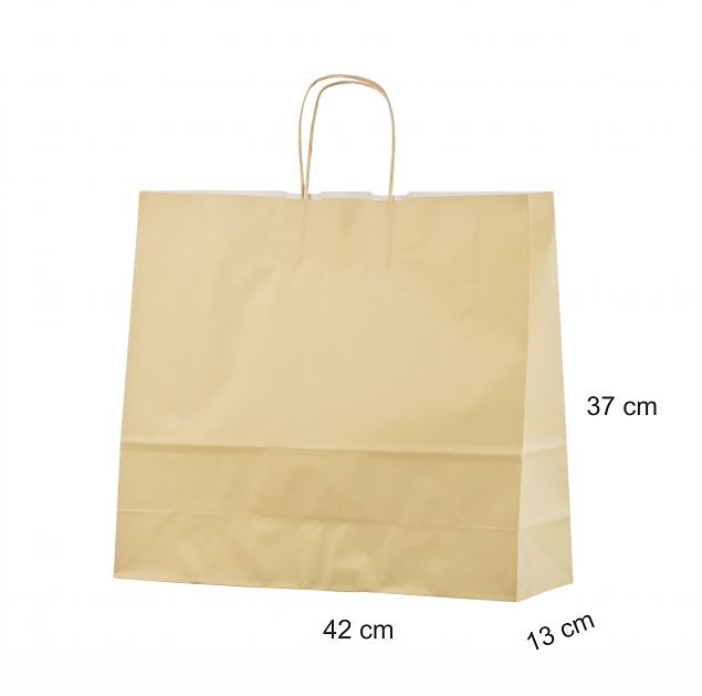 Beige paperikassi 42x13x37 cm