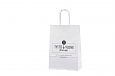 white paper bag with printed design | Galleri white paper bag with white handles 