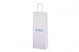 white paper bag with logo | Galleri logo printed wine bottle bag 