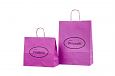 logo printed wine bottle bag | Galleri pink paper bags with logo print 