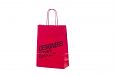 white paper bag with white handles | Galleri red color kraftpaper bag with logo print 