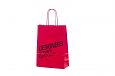 logo printed wine bottle bag | Galleri red color kraftpaper bag with logo print 