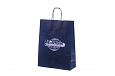 white paper bag with printed design | Galleri blue paper bag with logo print 