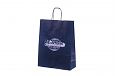 logo printed wine bottle bag | Galleri blue paper bag with logo print 