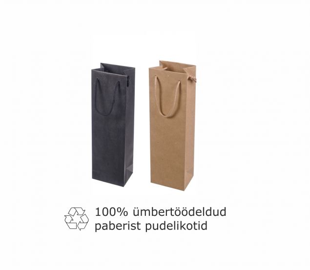 kopaberist pudelikotid on valmistatud 100% recycled paberist